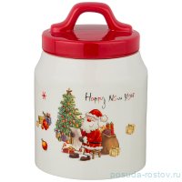 Банка для сыпучих продуктов 600 мл 10 х 10 х 14 см &quot;С Новым годом!&quot; / 215177