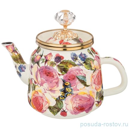 Чайник 1 л эмалированный &quot;agness /винтаж /розы&quot; / 196385