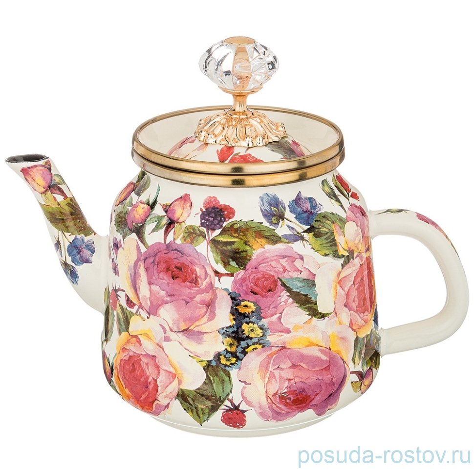 Чайник 1 л эмалированный "agness /винтаж /розы" / 196385 Чайник 1 л эмалированный "agness /винтаж /розы" / 196385