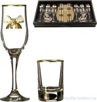 Набор бокалов 12 предметов (6 стопок по 50 мл + 6 бокалов по 200 мл) &quot;Венеция /С бантиками&quot;  / 173805