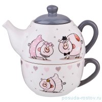 Чайный набор 2 предмета 17,2 х 12 х 17 см &quot;Модница и джентельмен&quot; / 191637