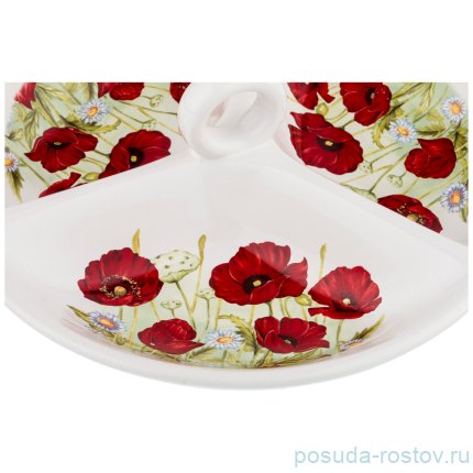 Менажница 22 х 7,5 см с ручкой &quot;Полевые маки&quot;  / 190279