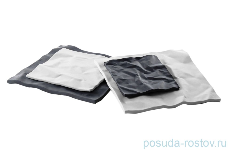 Блюдо 18 х 18 см серое "BENT" / 163387 Блюдо 18 х 18 см серое "BENT" / 163387