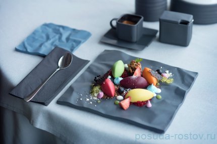 Блюдо 18 х 18 см серое &quot;BENT&quot; / 163387