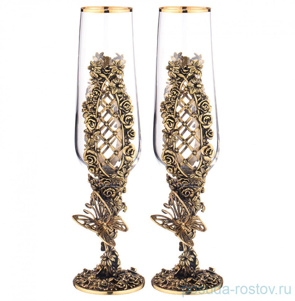 Бокалы для шампанского 180 мл 2 шт "Цветочная фантазия" / 293570 Бокалы для шампанского 180 мл 2 шт "Цветочная фантазия" / 293570