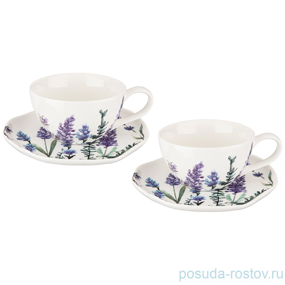 Набор чайных пар 250 мл 2 шт "Лаванда" / 244207