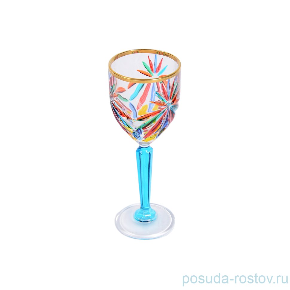 Рюмки для водки 70 мл 6 шт "Оазис /DueZeta /Цветные фантазии с золотом" разноцветные ножки / 083686