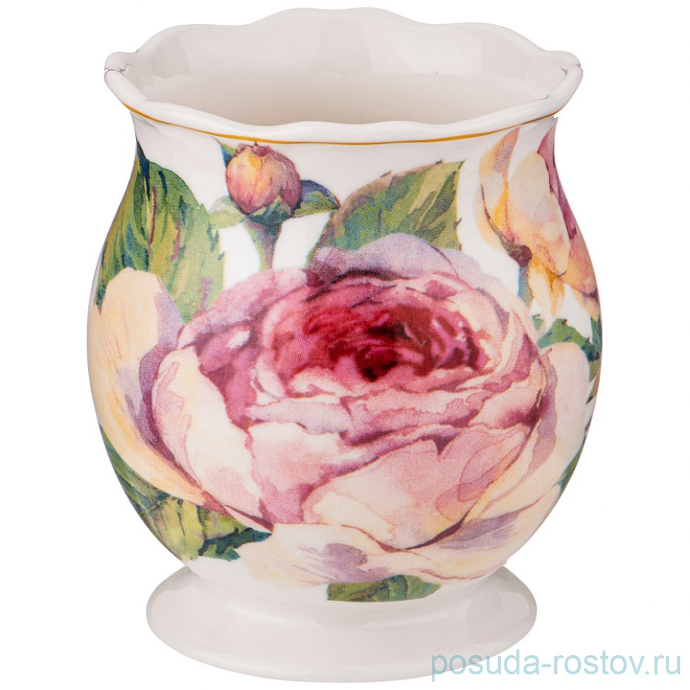 Подставка для чайных ложек 9 см белая "винтаж /розы" / 233550 Подставка для чайных ложек 9 см белая "винтаж /розы" / 233550