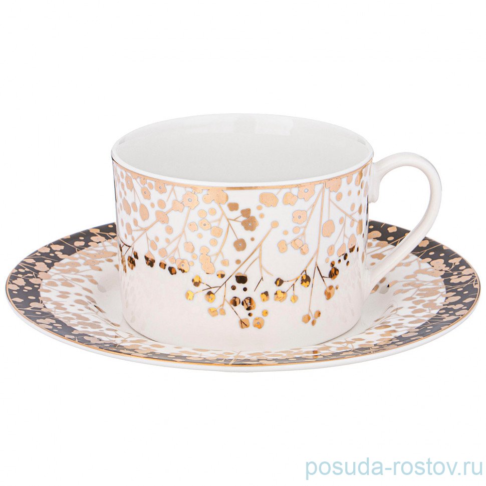 Чайная пара 220 мл "Triumph /Золотые веточки" / 330639