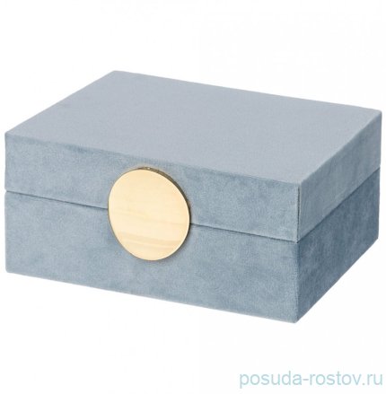 Шкатулка 18 х 12 х 8 см серая &quot;Велюр&quot; / 292843