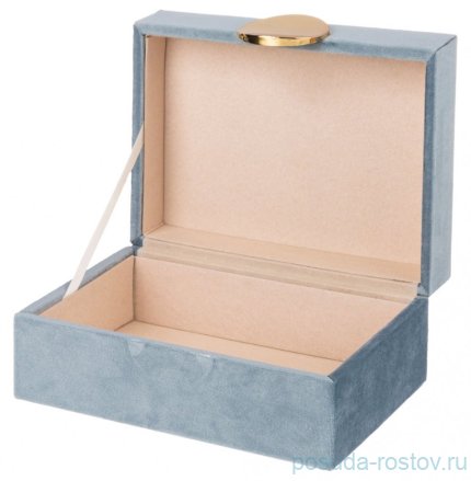 Шкатулка 18 х 12 х 8 см серая &quot;Велюр&quot; / 292843