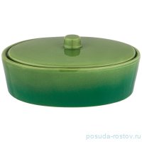 Блюдо для запекания 20 х 14,5 х 8 см с крышкой 800 мл зелёное / 262060