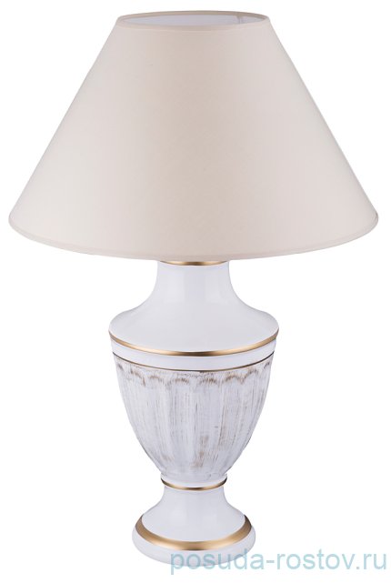Настольная лампа 54 см с абажуром белая &quot;элеганс /отводка золото&quot; / 193622