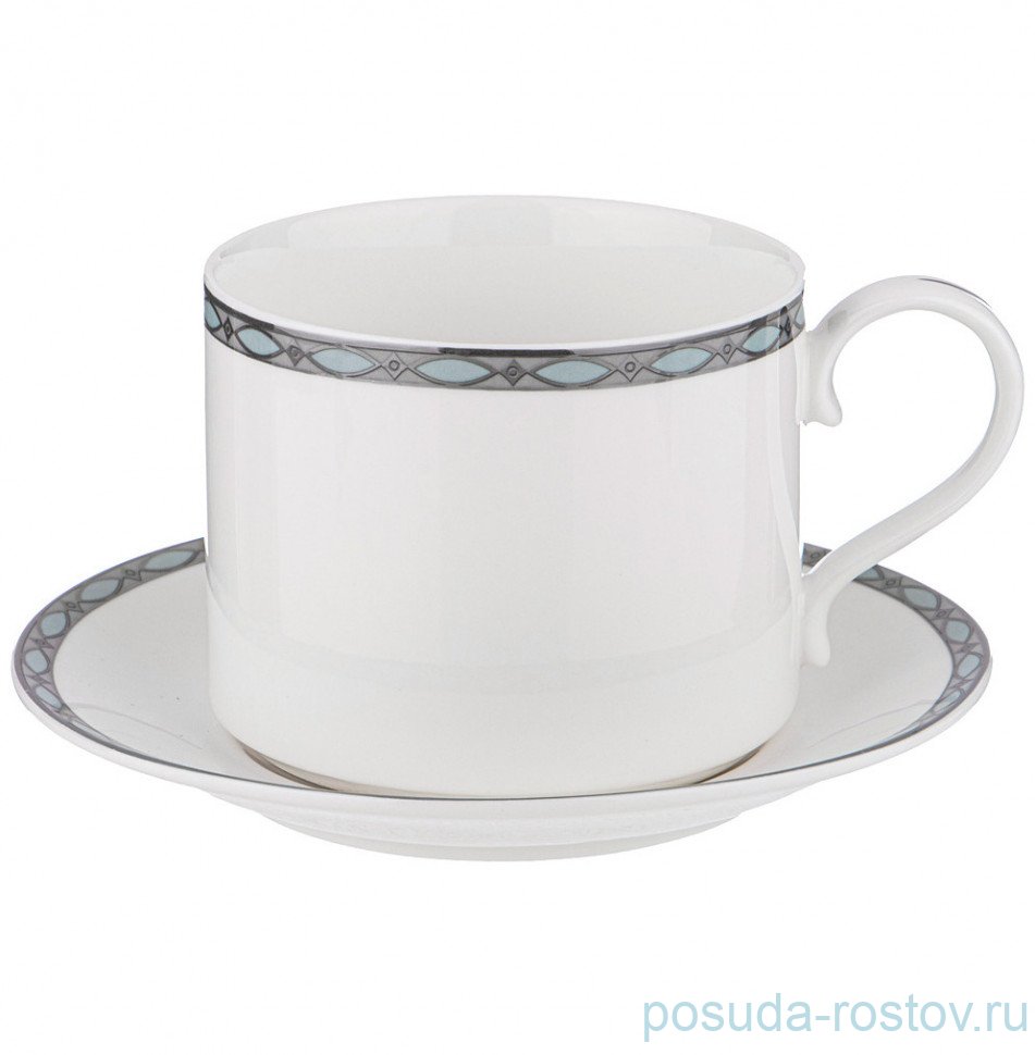 Чайная пара 300 мл голубая "Glamour"  / 285123