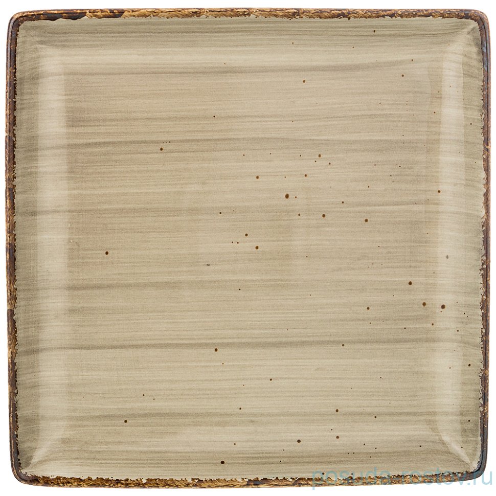 Тарелка 20 см квадратная "Nature /Серый" (4шт.) / 210416