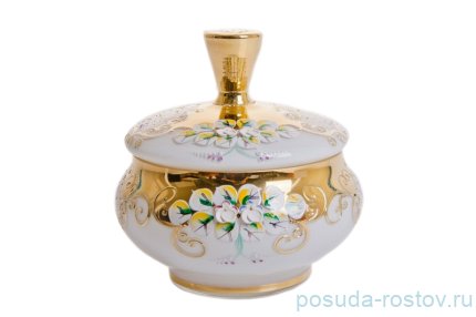 Шкатулка 18 см с крышкой &quot;Лепка белая&quot; / 057410