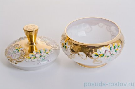 Шкатулка 18 см с крышкой &quot;Лепка белая&quot; / 057410