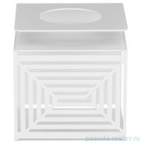 Подсвечник 7 х 7 х 7,5 см белый &quot;Лабиринт&quot; / 294744