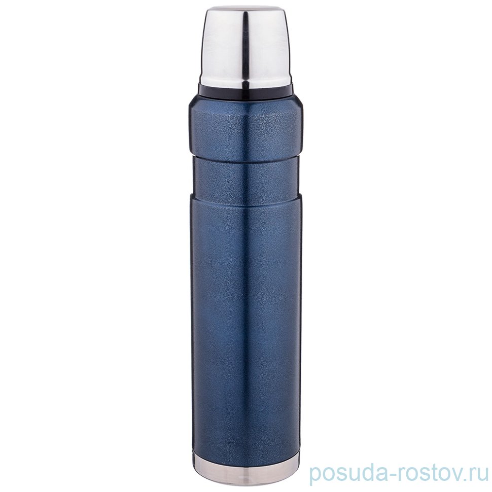 Термос 1 л синий /крышка-чашка "Agness" / 195882
