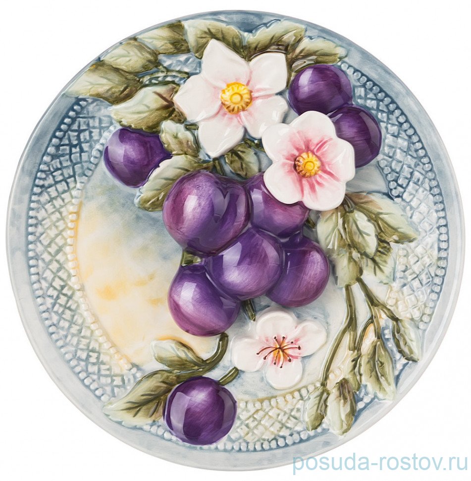 Тарелка настенная 20 х 3,5 см "Сливы" / 300181 Тарелка настенная 20 х 3,5 см "Сливы" / 300181