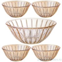 Набор салатников 5 предметов (1,6 л + 4 шт по 300 мл) &quot;Lines amber&quot; / 341451
