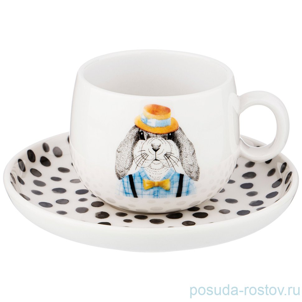 Чайная пара 260 мл 1 шт "Fashion Animals /Заяц" / 213582