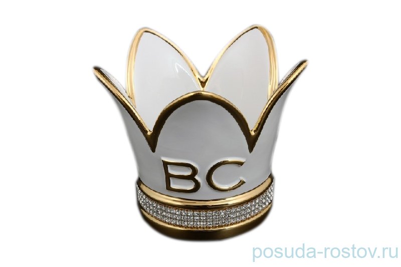 Конфетница "Корона /Стразы /Белая /Bruno Costenaro" / 095185