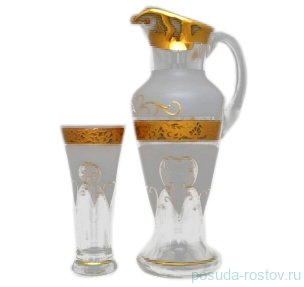Набор для воды 7 предметов (кувшин 1,5 л + 6 стаканов) "Иксовка /Махарадже" R-G / 010065