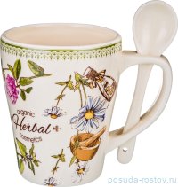 Кружка 400 мл с ложкой &quot;herbal&quot; / 187487