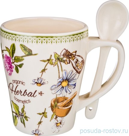 Кружка 400 мл с ложкой &quot;herbal&quot; / 187487