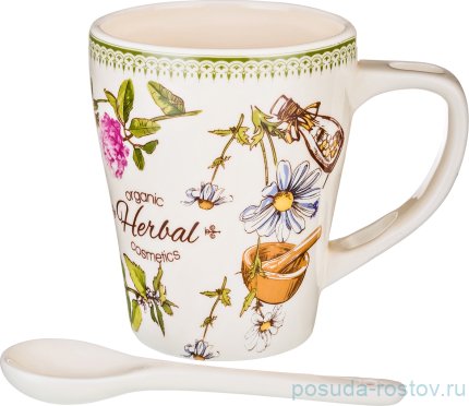 Кружка 400 мл с ложкой &quot;herbal&quot; / 187487