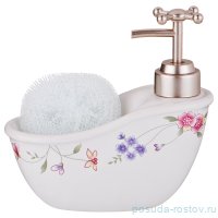 Дозатор для моющего средства 15 х 7 х 15 см 300 мл с губкой &quot;Пасадена&quot; / 193668