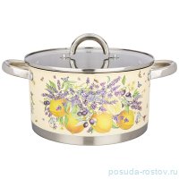 Кастрюля 22 х 12 см со стеклянной крышкой 4,6 л &quot;прованс /лимоны&quot; / 269785