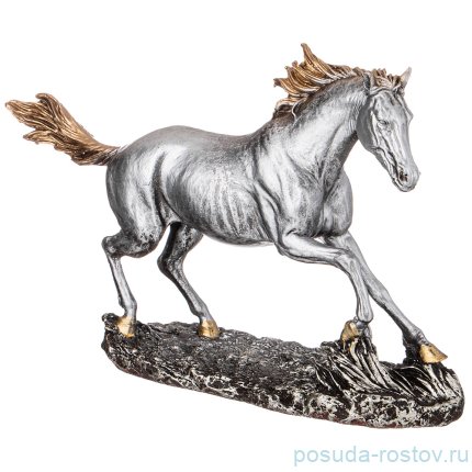 Фигурка 34 х 22 см &quot;Конь&quot; /серебро / 271930