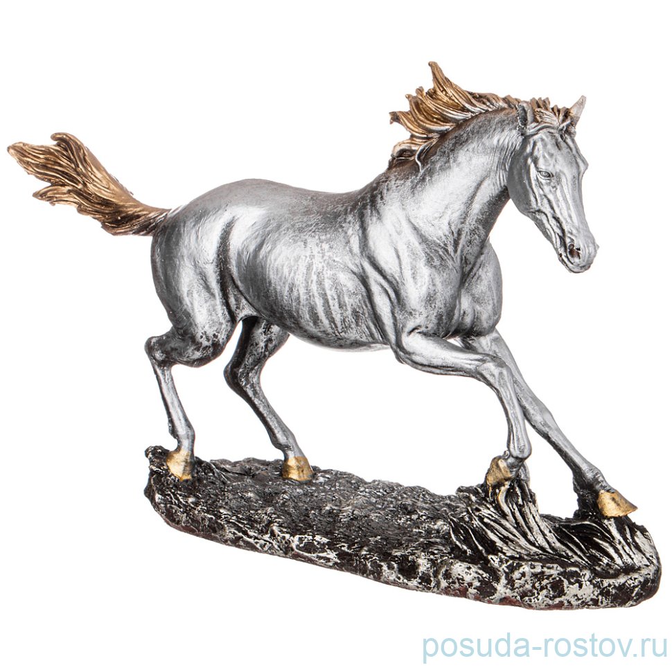 Фигурка 34 х 22 см "Конь" /серебро / 271930