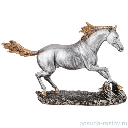 Фигурка 34 х 22 см &quot;Конь&quot; /серебро / 271930