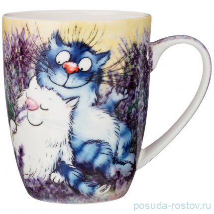 Кружка 350 мл &quot;Синие коты /Лаванда&quot; / 196714