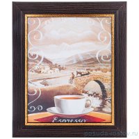 Картина 24 х 30 см &quot;Espresso&quot; /рамка венге с золотом / 275115