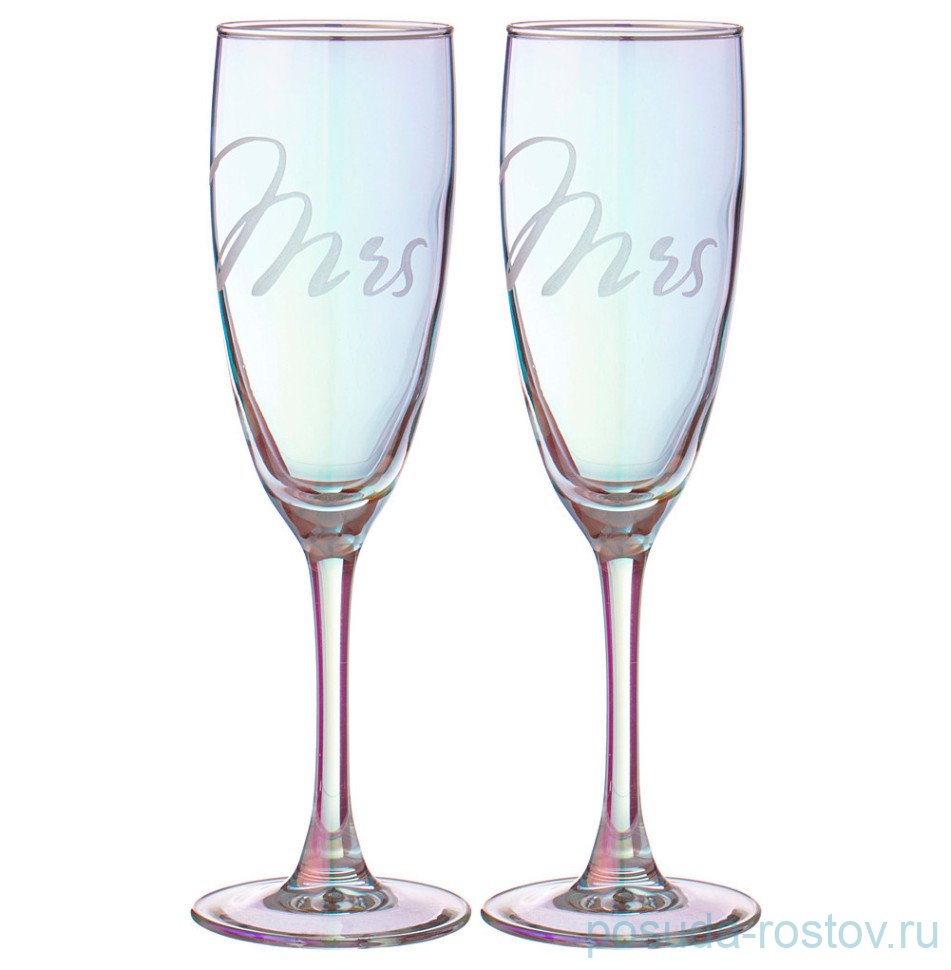 Бокалы для шампанского 170 мл 2 шт "Мистер и Миссис" / 323507 Бокалы для шампанского 170 мл 2 шт "Мистер и Миссис" / 323507
