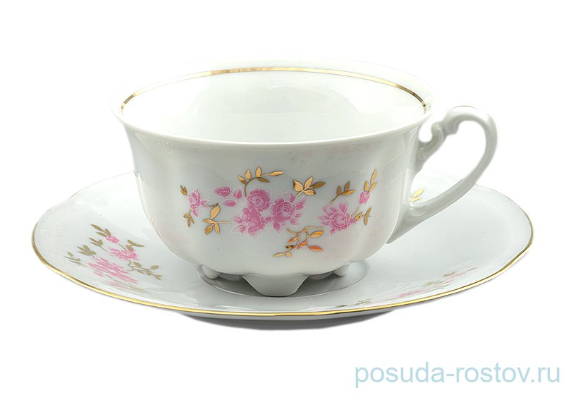 Набор чайных пар 220 мл 6 шт "Болеро /Розовые цветочки" / 034719 Набор чайных пар 220 мл 6 шт "Болеро /Розовые цветочки" / 034719