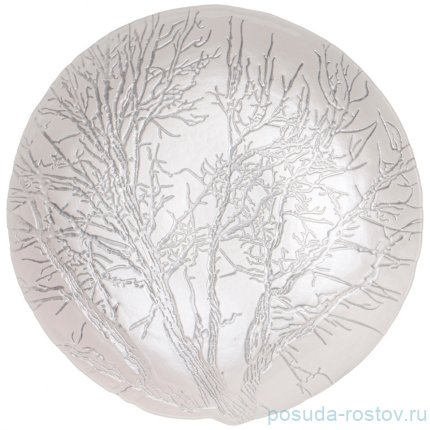 Блюдо 32 см круглое глубокое &quot;Tree silver&quot; / 332161