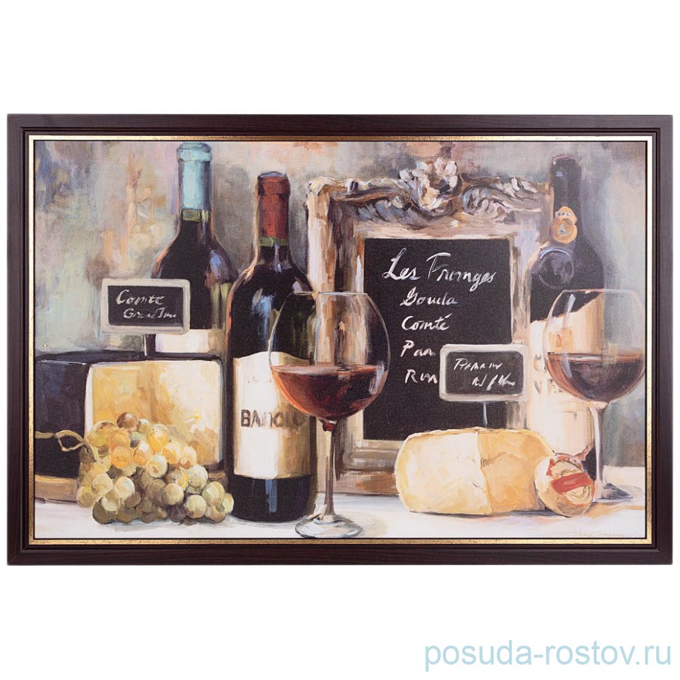 Картина 60 х 90 см "Вино" /рамка венге с золотом / 270096 Картина 60 х 90 см "Вино" /рамка венге с золотом / 270096