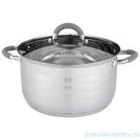Кастрюля 24 x 13,5 см со стеклянной крышкой серые ручки 5,6 л &quot;Classic&quot; / 273878