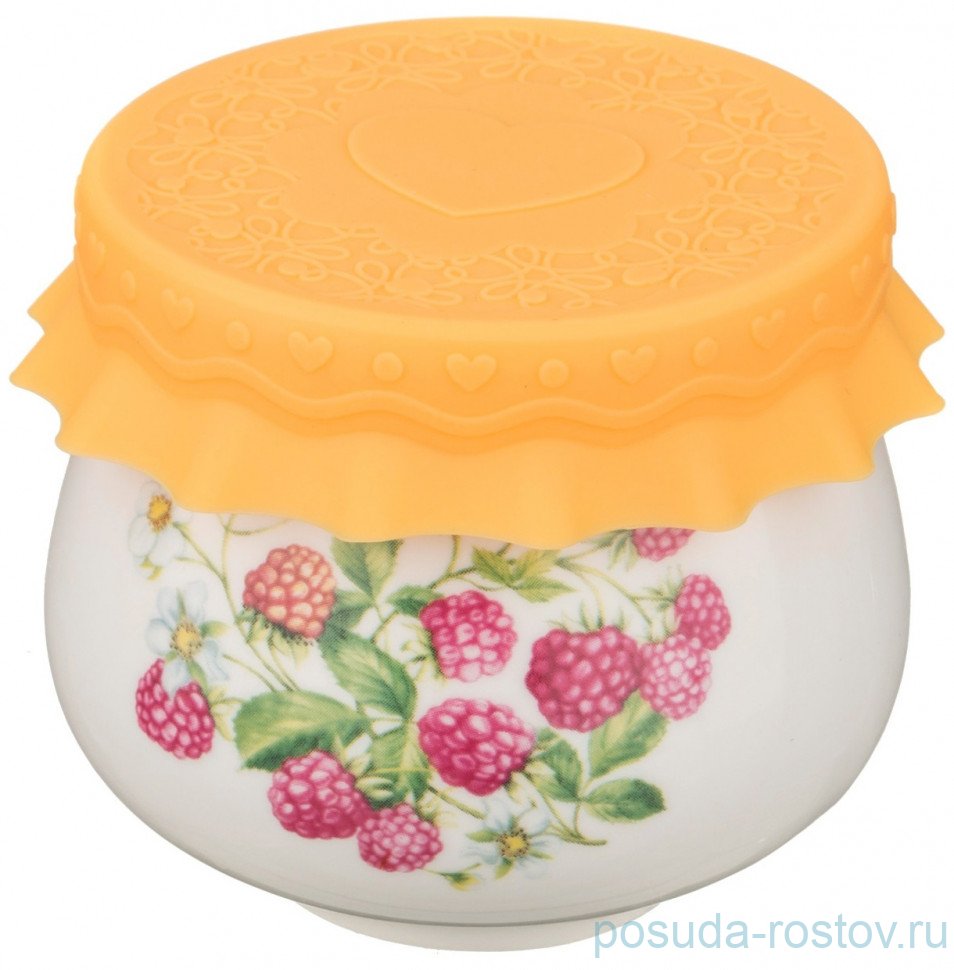 Емкость для меда/варенья 180 мл с силиконовой крышкой "Малина"  / 190399