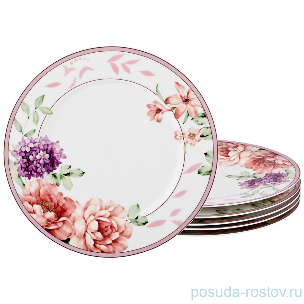Набор тарелок 27 см 6 шт "Сирень и пионы" / 193975