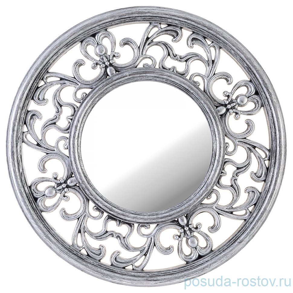 Зеркало настенное 31 см круглое серебро "italian style" / 188006