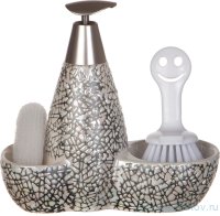 Набор для кухни (дозатор для моющего средства 20 х 9 х 20 см 500 мл, губка, щётка)  / 193656