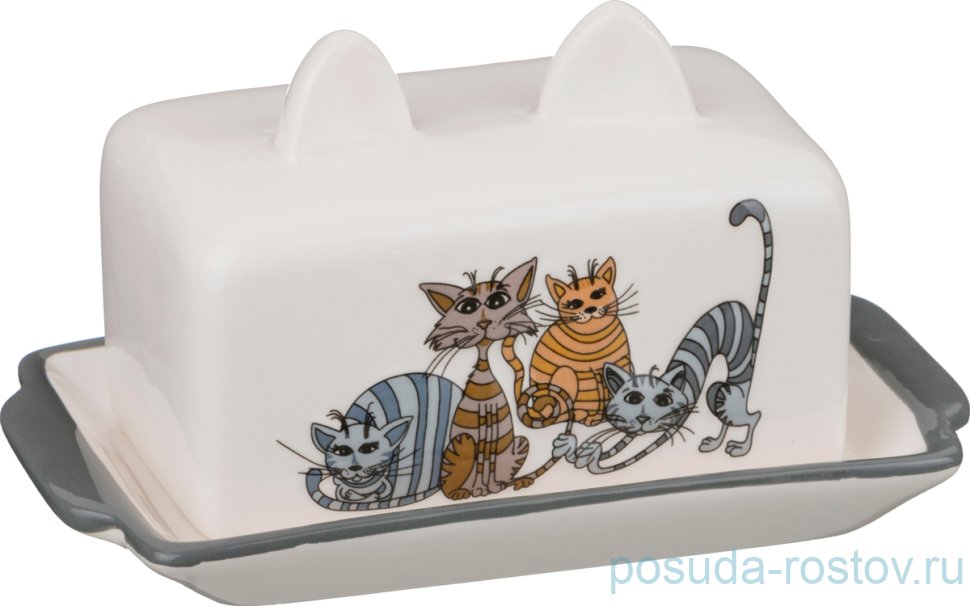 Масленка 18 х 11 х 9 см "Озорные коты" / 199767 Масленка 18 х 11 х 9 см "Озорные коты" / 199767