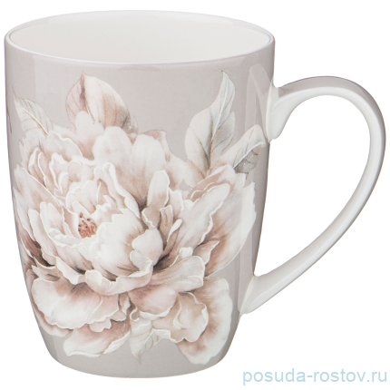 Кружка 420 мл серая &quot;White flower&quot; / 227343