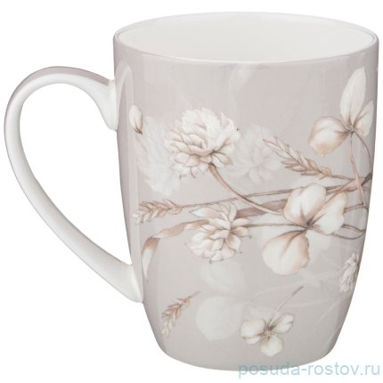 Кружка 420 мл серая &quot;White flower&quot; / 227343
